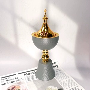 Quemador de incienso aromático ecológico de Dubái musulmán de estilo contemporáneo para decoración de fiesta en casa Bakhoor de mano Metal árabe - Product Image 5