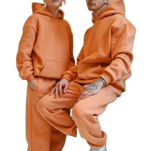 เสื้อฮู้ดแขนยาวผ้าฝ้าย 100% สำหรับผู้หญิง ราคาขายส่ง เสื้อกีฬาฤดูหนาว ระบายอากาศได้ดี สไตล์ลำลอง รับออกแบบโลโก้ ชุดสองชิ้น - Product Image 3