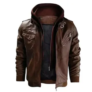 Chaqueta de moto de cuero para hombre aprobada por la CE, chaqueta de motorista para todas las estaciones, chaqueta de cuero duradera para montar - Product Image 6