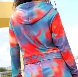 Meilleure vente imprimé Sublimation survêtement Tie Dye respirant léger 100% coton haut tendance Tie Dye femmes survêtement - Product Image 4