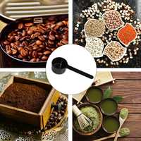 Cuillère doseuse noire en PP de 30 ml avec fond coulissant, cuillère à café réutilisable de qualité alimentaire pour poudre de protéines, thé au lait