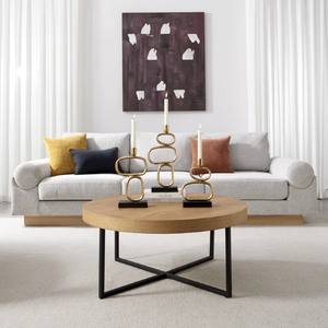 Candelabros de aluminio de mediados de siglo moderno geométrico esculpido dorado y negro candelabros decoración de Metal - Product Image 4