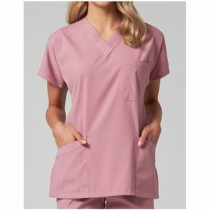 Scrubs uniformes ensembles col montant à manches courtes uniformes médicaux Stretch respirant femmes ensembles infirmière Scrubs pour les femmes - Product Image 4