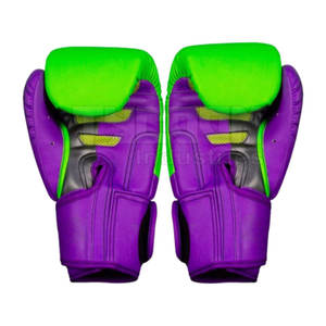 Gants de boxe durables Gants de boxe personnalisés avec votre propre logo Gants de boxe de couleur verte et violette - Product Image 4