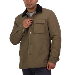 Vestes décontractées en toile lourde pour hommes Veste en duvet d'hiver avec col rabattu coupe-vent pour hommes - Product Image 1