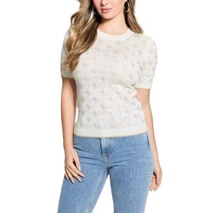 Pull-over à manches courtes pour femmes personnalisé Tricoté à la mode Tricots à col rond pour femmes pour l'hiver Vêtements pour filles de style décontracté - Product Image 1