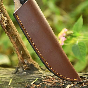 Cuchillo de Supervivencia Hecho a Mano de Acero de Damasco, Cuchillo de Supervivencia para Exteriores, Espiga Completa con Mango de Madera Dura Cómodo - Product Image 3