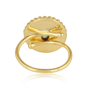 Latest Design Sterling <b>Silver</b> 18K Gold <b>Plated</b> Natural Peridot Gemstone Stackable Ring Demi Fine Jewelry Manufacturer - Product Image 4