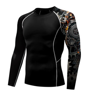 2025 ODM OEM Men's Long Sleeve BJJ MMA Compression Shirt Anti-UV <b>Rashguard</b> for Gym Workout Hot Product Category - Product Image 1