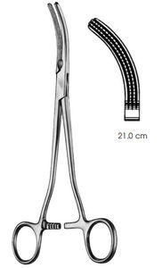 Pinzas de Histerectomía Heaney Manuales de Acero Inoxidable de Alta Calidad, 21 cm, Curvas, Dentadas, de Una Sola Punta, para Ginecología Quirúrgica - Product Image 6