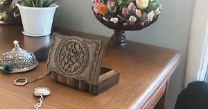 Caja de madera tallada decorativa hecha a mano, forma rectangular, almacenamiento de madera con bloqueo con tapa con bisagras para el hogar, oficina, organizador de recuerdos - Product Image 3