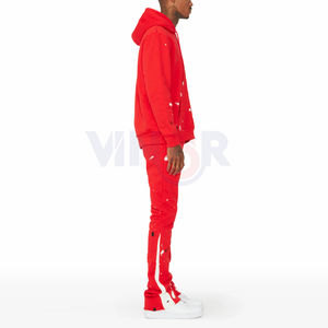 Sweat à capuche imprimé de logo personnalisé avec cordon de serrage pantalons de survêtement délavés au soleil survêtements Streetwear unisexe de haute qualité survêtement 2 pièces - Product Image 4