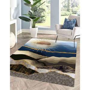 Tapis Paysage Montagneux : Vue Soleil Doré, Tapis de Bureau Personnalisé, Tapis en Chenille - Product Image 5