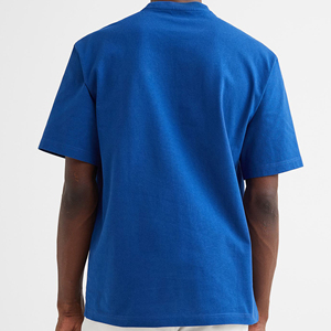 Camisetas de manga corta de color sólido para hombre al por mayor con logotipo personalizado impreso en blanco 100% algodón - Product Image 6