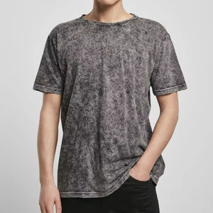 T-shirt respirant lavé à l'acide de différentes couleurs à vendre T-shirt lavé surdimensionné pour hommes avec un design imprimé personnalisé T-shirts pour hommes - Product Image 1