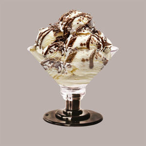 Gobelet en plexiglas transparent réutilisable EIS de 600 cc avec base noire, matériau plastique, contact alimentaire sans danger pour la crème glacée - Product Image 1