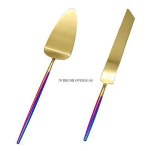 Double Shaded High Grade Gold Plated And Unique Color Premium Quality Metal Cake Server And <b>Knife</b> Wedding <b>Accessories</b> Supplies - Product Image 1