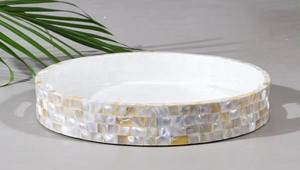 Bandeja DE SERVICIO DE Metal azul de diseñador para té, café y aperitivos, bandeja decorativa elegante, Ideal para cocina, mesa de comedor y hogar - Product Image 4