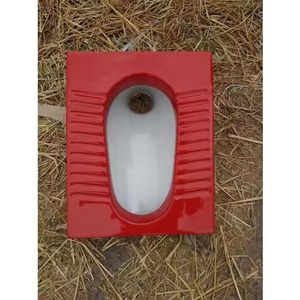 Poêle accroupie en céramique porcelaine double couleur orange abordable haute qualité export salle de bain indienne WC - Product Image 5