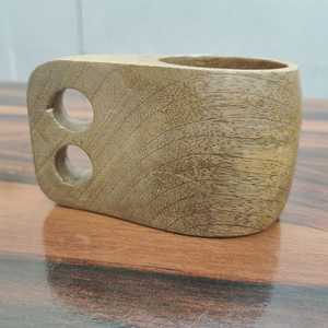 Tasse à café et thé en bois isolée moderne et écologique avec plateau Cadeaux d'affaires Design unique Bois naturel massif - Product Image 5