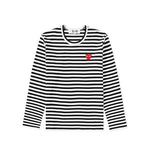 Camiseta de Manga Larga a Rayas para Hombre, 100% Algodón, Tejido de Punto, Estampado 3D, Poliéster Comprimido - Product Image 1