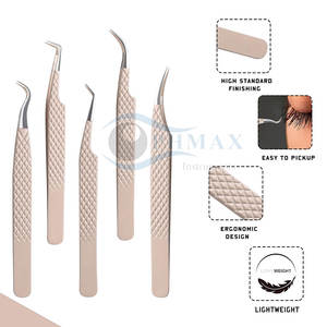 Pince à cils professionnelle enduite de couleur Options à pointe incurvée et droite Pince à cils enduite de couleur - Product Image 6