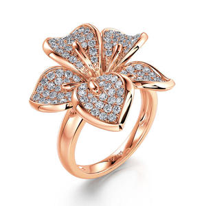 Bague Jeulia Blooming Flower en argent sterling plaqué or rose avec zircon pour anniversaire - Product Image 3