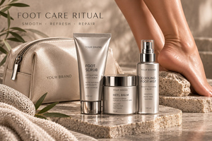 ELAN KIMYA OEM Private Label Professional Foot Care Gift Set Exfoliating Foot Scrub 100ml Glycerin Aloe Vera Green Tea Cucumber - Product Image 2