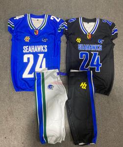 Conjuntos transpirables de uniformes de fútbol americano de sarga de aparejos impresos por sublimación personalizados de alta calidad para hombres y jóvenes - Product Image 1