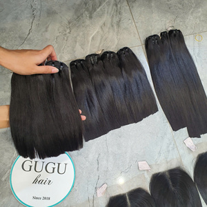Extensions de cheveux humains vietnamiens bruts de couleur naturelle très vendus Prix de gros pour les paquets de fermeture de perruques droites sans étiquettes - Product Image 5
