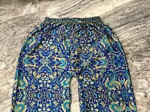 Sarouel bohème en soie pour femme, pantalon large en soie à imprimé floral, pantalon en soie pure 100%, pantalon de yoga en soie Boho Hippie, - Product Image 2