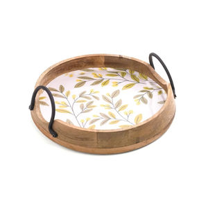 Bandeja de Servir de Madera Esmaltada para Uso Diario, Bandeja de Cocina Resistente - Product Image 1