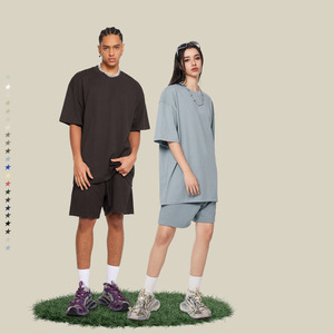 Camiseta de Verano para Hombre, 380g, 100% Algodón, Diseño Liso, Transpirable, Moderna, de Manga Corta, Tejida, Sólida - Product Image 3