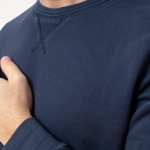 Sweat à capuche pour homme 100% coton avec logo imprimé personnalisé Sweat-shirt pull surdimensionné avec motif uni col rond pour l'hiver - Product Image 2