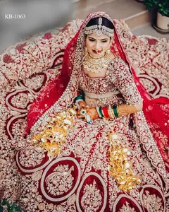 Designer da sposa musulmano marrone Lehenga Design Wedding Lahenga Choli grossisti DGB Exports abbigliamento all'ingrosso da donna 2023