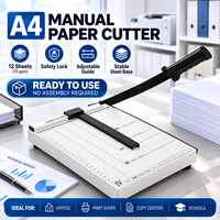 Coupe-papier manuel A4 A3 avec lame en acier, base en métal et guide réglable pour le bureau et l'école
