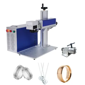 20w 30w 50w 60w 70w 100w Portable Mini Split Fiber Laser Marking Machine With Rotary For Metal Ring Jewelry Steel