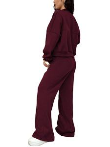 ชุดเซ็ตแทรคสูทแบบมีฮู้ดพิมพ์ลายโอเวอร์ไซส์สำหรับฤดูหนาว ยูนิเซ็กส์ ทรงหลวม สไตล์ลำลอง สตรีทแวร์ ผ้าฝ้ายฟลีซ 100% รุ่น 2026 - Product Image 5