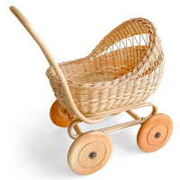 Vente en gros de poussettes pour bébés en rotin tressé écologique, fabriquées à la main, meubles pour enfants en provenance du Vietnam