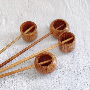 Cucharón de coco tradicional para vino de arroz-Cuchara de madera de coco hecha a mano | Suministro a granel de utensilios de cocina y bar rústicos Vietnam - Product Image 3