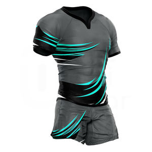 Alta calidad Unisex transpirable 100% poliéster Rugby Jersey pantalones cortos uniformes conjuntos ropa deportiva Jerseys Kit al por mayor - Product Image 1