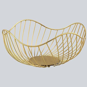 Cesta de almacenamiento de frutas de hierro de diseño único con acabado dorado más vendida, precio al por mayor, uso de cocina decorativo de mesa - Product Image 5