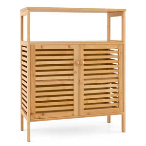 Armoire de salle de bain portable autoportante en bois massif - Product Image 3