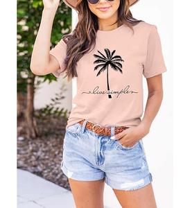 Best Selling Price OEM Service Eco-Friendly Digital Printed <b>Women's</b> 100% Cotton Short Sleeve <b>V</b>-<b>Neck</b> <b>T</b>-<b>shirt</b> Anti-Wrinkle Quick - Product Image 1