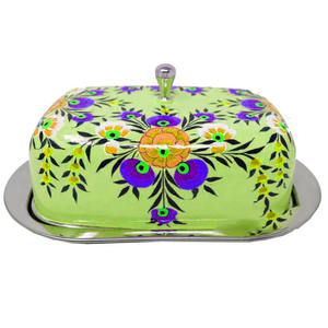 Butter Dish Stainless Steel Eco-friendly Food Storage Container <b>with</b> Metal Knife and <b>Decor</b> Carton Packaging - Product Image 3