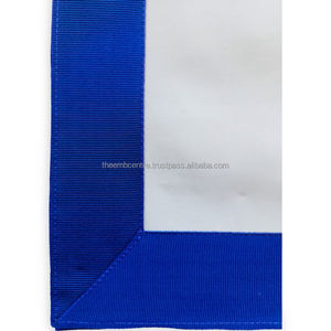 Tablier de pavillon bleu de qualité supérieure fabriqué à la main insignes maçonniques avec broderie élégante, durabilité et finition classique. - Product Image 4
