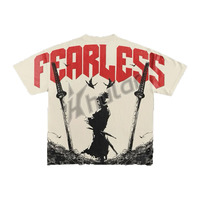 T-shirt court vintage pour homme 100% coton, coupe oversize à épaules tombantes, style boxy, tissu tricoté épais 260 grammes, devant