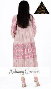 Vestido Midi Moderno de Tela de Algodón Estampada con Botones Delanteros y Diseño Plisado, Elegante y Casual para Viajes, Compras y Salidas - Product Image 6