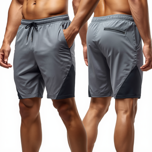 Pantalones Cortos Deportivos de Alto Rendimiento para Hombre, Color Gris Acero, Secado Rápido, Elásticos, para Entrenamiento Atlético - Product Image 4