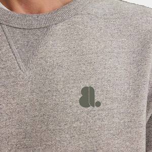 เสื้อสเวตเตอร์สวมหัวคอกลมผ้าฝ้าย100% โอเวอร์ไซส์สำหรับผู้ชายผ้าถักเฮฟวี่เวทพิมพ์ลายแขนปกติลำลอง - Product Image 5